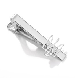 Dreamtimes Ukrainian Symbol Tie Clip Ukrainian Tie Clasp for Men Ukraine Trident Inspired Jewelry Ukraine Remembrance Tie Clip Patriotic Gift (Silver)