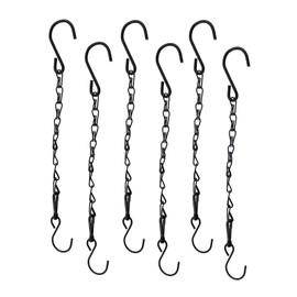 Guifeng 6PCS 10 Inch Length Metal Double Hook Chain Hanging Chain Birdhouse Hanging Chain Black Billboard Hanging Chain Flowerpot Chain with Hook for Hanging Christmas Light Bird Feeder Lanterns
