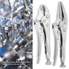 2pcs Locking Pliers Ground Mouth Straight Jaw Lock Vise Grip