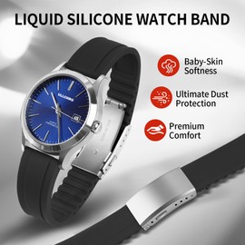 ULLCHRO Watch Strap for Men Quick Release Replacement Band 22mm Sport Dive Bands 20mm Waterproof Silicone Watch Band (20mm, Black)