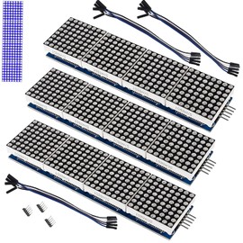 ALMOCN 3PCS MAX7219 Dot Matrix Module 32x8 4 in 1 LED Display Modules Drive with 5Pin Wires for Arduino Raspberry Pi, Blue