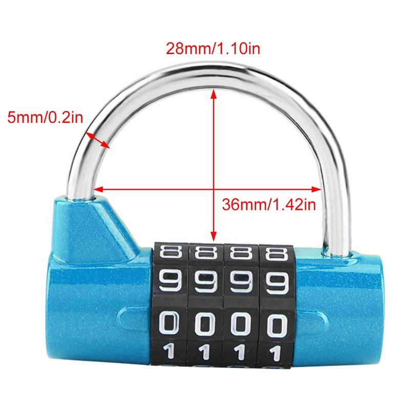 WGFOIP 4 Digit Combination Padlock, Waterproof Code Padlock Security Password