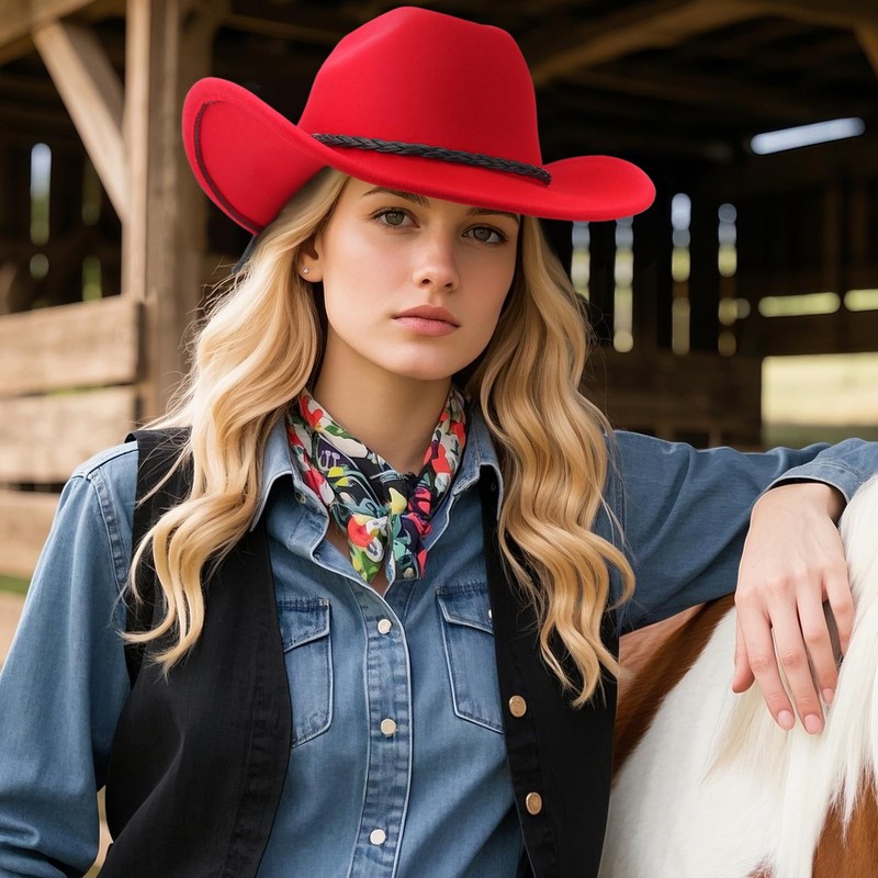 DRESHOW Cowboy Hat for Men Women Classic Western Wide Brim