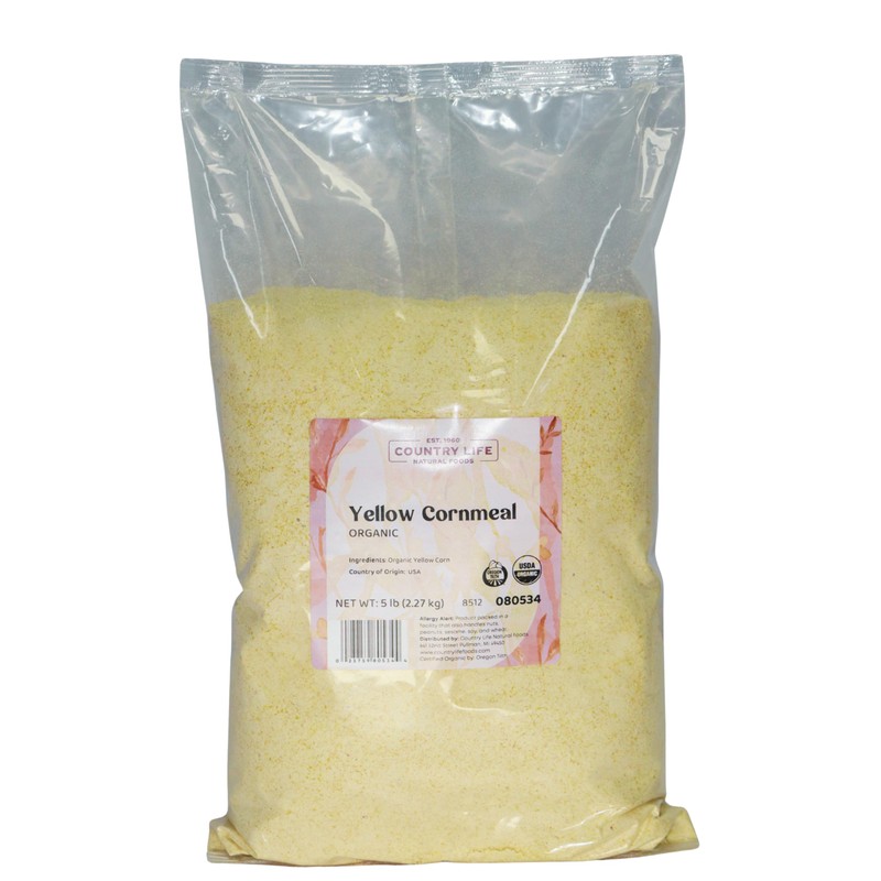 Yellow Organic Cornmeal, Non-GMO, Whole Grain, Fine Meal, Great for