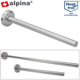 alpina Towel Rail Bathroom Towel Rail Extendable 30.5-49 cm - Tea Towel Holder Stainless Steel - Max. Load Capacity 2 kg - Bathroom Accessories - Silver - Stainless Steel
