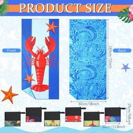 Buryeah 6 Pcs 72 x 36 Inch Oversized Thin Lightweight Beach Towel Extra Large Microfiber Sand Free Towels with Storage Bags for Travel Pool Camping Quick Dry Beach Accessories(Classic Color,Summer)