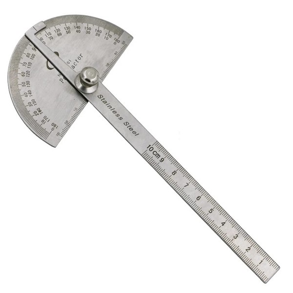 Detachable Rotary Protractor,0-180 Degree Stainless Steel Protractor Machinist Tool 10cm