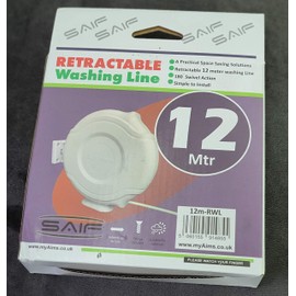 12 Meter Retractable Wall Mounted Single Clothes Line Drying Reel, Heavy Duty Washing Line, Extendable Reel Airer Clothes line Adjustable Clothes Dryer Line Garden Outdoor or Indoor