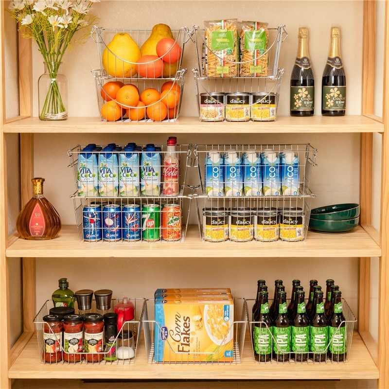 SANNO Chest Freezer Basket Stackable Baskets, Pantry Storage and Organization