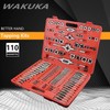 WAKUKA 110 Piece Tap and Die Set（SAE&METRIC）Threading Tool Set With