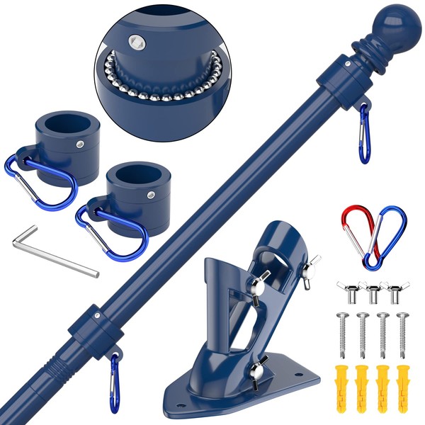 ZMTECH Flag Pole - Upgraded Bracket, 6 FT Stainless Steel
