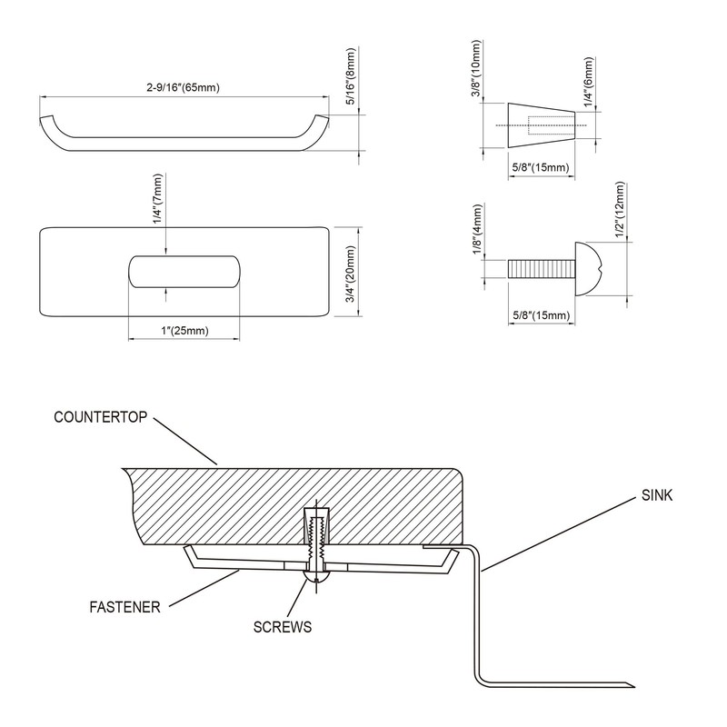 Dowell Undermount Kitchen Sink Clips, Sink Brackets, Kitchen Sink Supports,
