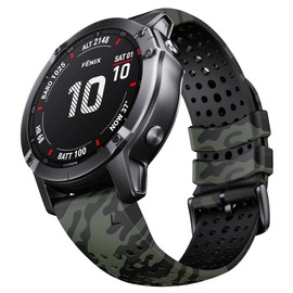 NotoCity for Fenix 5X Fenix 7X Sport Silicone Watch Band 26mm Replacement Strap for Fenix 6X/ 6X Pro/ 5X Plus/Tactix 7 Pro/Enduro 2/ Fenix 3/ Descent Mk2 (Camo army green)