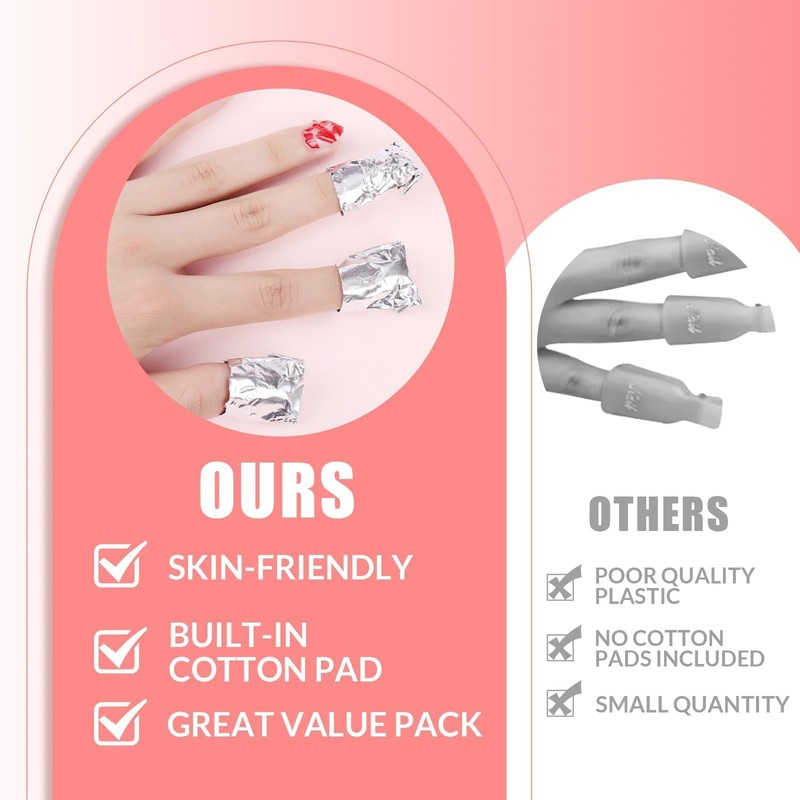 Soodyoow 200 Pcs Foil Nail Wraps, Nail Foils for Gel