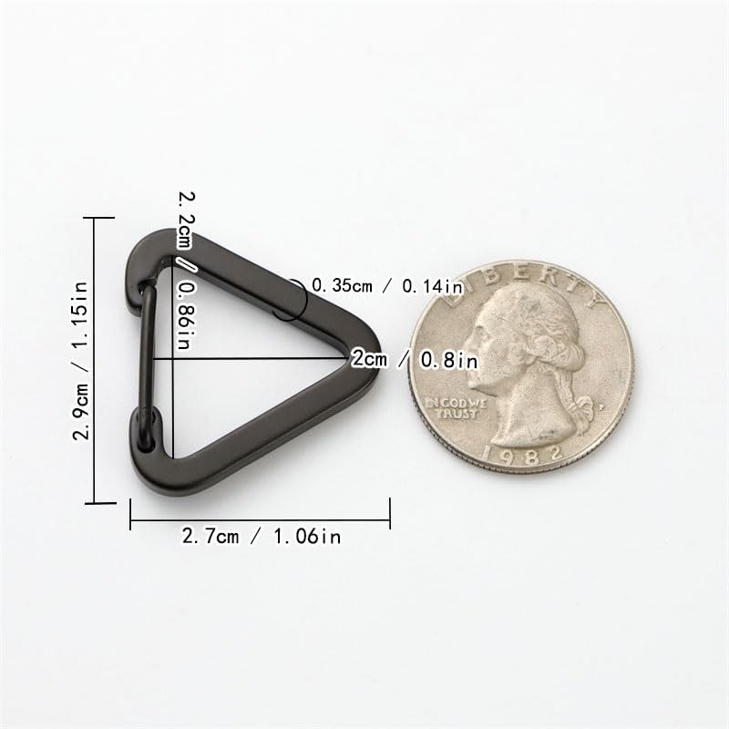2pcs Triangle Carabiner Clip, Stainless Steel Quick Release Keychain Carabiner