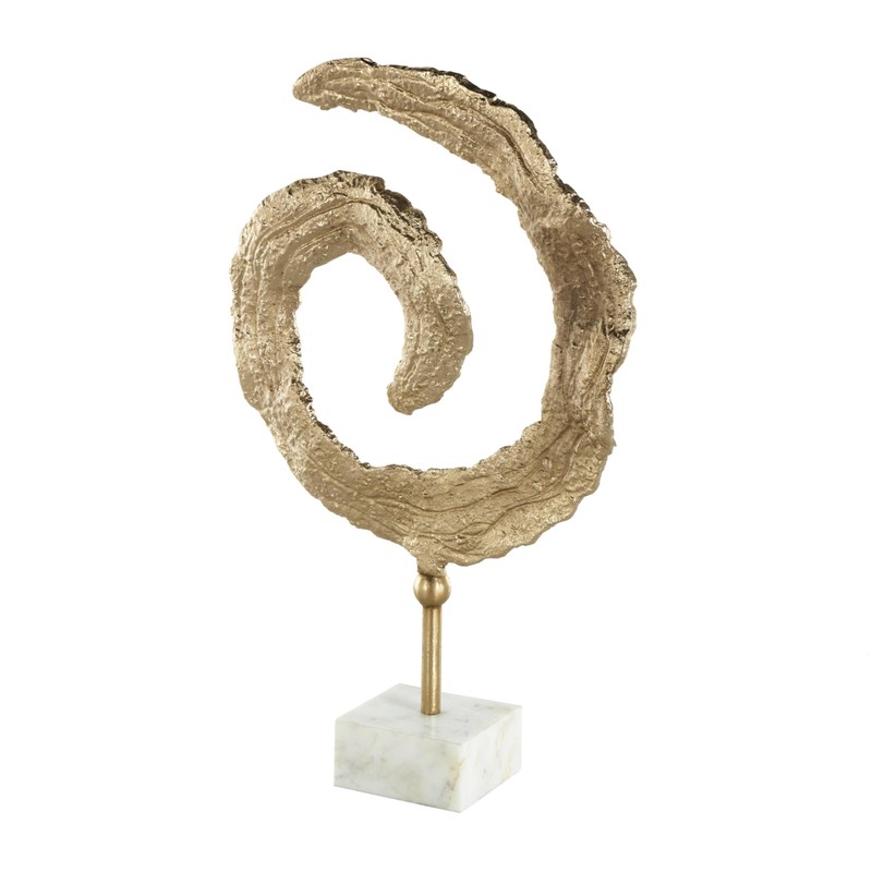 Deco 79 Aluminum Metal Abstract Decorative Sculpture Textured Spiral Home