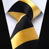 HISDERN Men's Striped Tie & Pocket Square Set, Wedding Tie