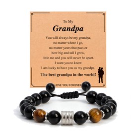 YKZOMP Grandpa Gifts, Grandpa Birthday Fathers Day Christmas Gifts for Grandpa Papa Grandfather Pawpaw from Grandkids, Unique Great Best Grandpa Gifts Bracelet