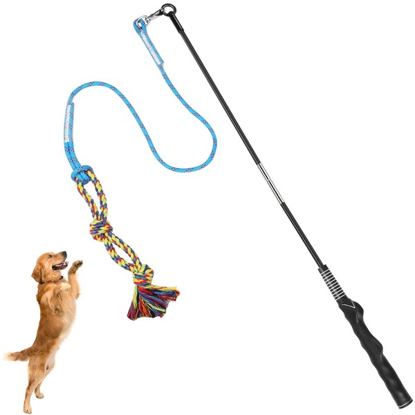 DIBBATU Flirt Pole for Dogs Interactive Dog Toys for Large