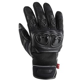 Noru Kiryu Leather Motorcycle Glove- Lightweight Breathable Design with Knuckle Protection, Touchscreen Compatibility