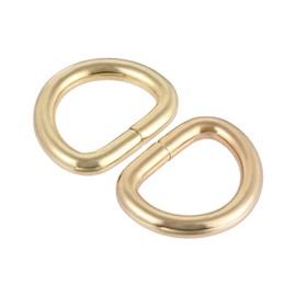 sourcing map Metal D-Ring 0.63 Inch (16 mm) D-Rings Buckle for Hardware Bags Belt DIY Accessories Gold Pack of 50