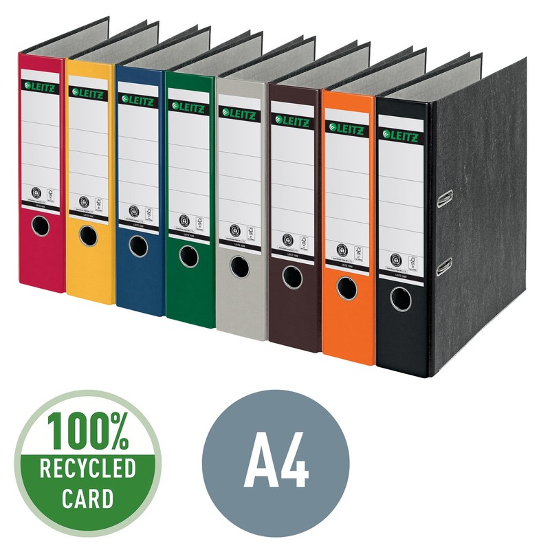 Leitz Lever Arch File, Red, Cardboard A4, 8 cm spine,