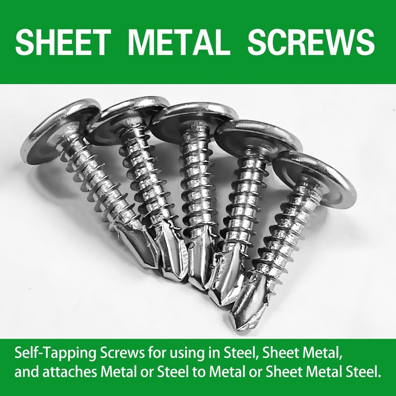 410 Stainless #8 x 3/4" Tapping Screws for Metal Sheet