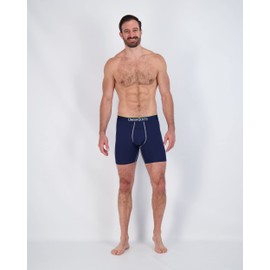 UnderGents Calzoncillos tipo bóxer para hombre, 15,24 cm, con bragueta horizontal y comodidad ultrasuave, Azul marino, X-Large