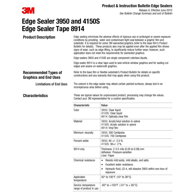3M™ 8520ES Matte Clear Edge Sealer Sealing Tape for Vinyl