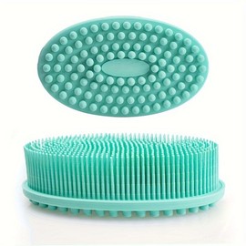 Silicone Body Scrubber, Exfoliating Body Scrubber For Use In Shower, Lathers Well, Long Lasting, Soft Body Scrubber For Shower And Bath Skincare Routine - Bathroom Accessories - Color: 2pcs Dark Green