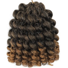 Crochet Braids Hair 8 Inch 5 Pack Jamaican Bounce Wand Curl Crochet Hair Synthetic Braiding Hair Extension Twist Crochet Hair (5 PCS, T27)