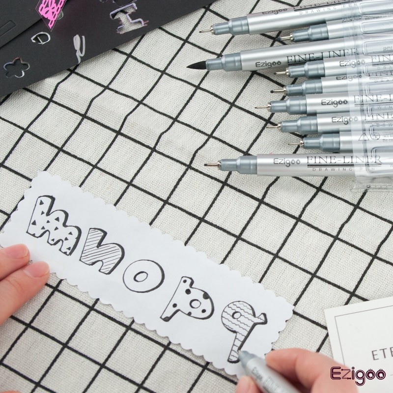 Ezigoo Fineliner Pens for Art Sketches, Technical Drawings, Office Documents