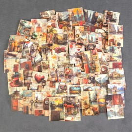 Vintage Style Travel Diary Page Stickers - Set of 10 Stickers - Great for Crafts