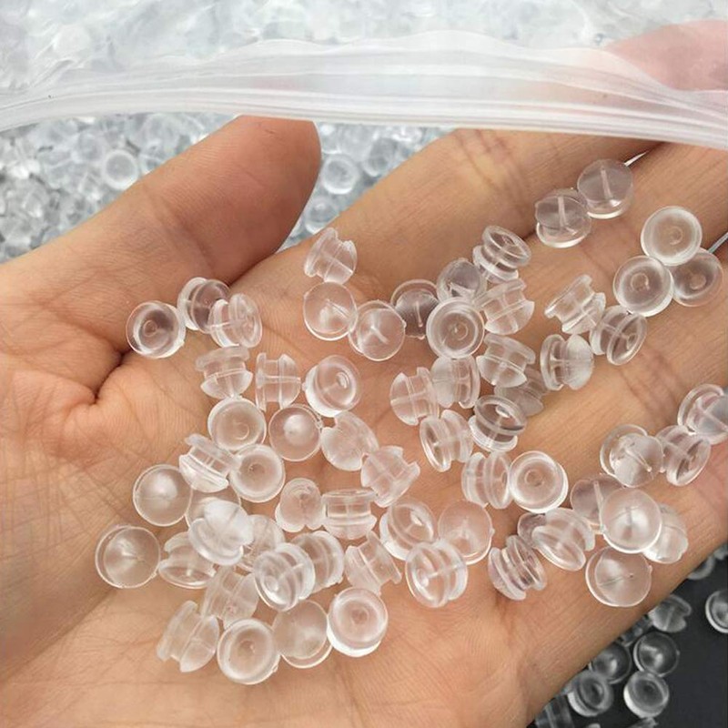 Silicone Earring Backs, Clear Earring Backings, 20PCS Soft Earring Stoppers,