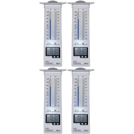 Sper Scientific Analog & Digital Min/Max Thermometer 800122 - Accurate Temperature Tracking, Weather-Resistant Design, Dual Display for Indoor & Outdoor Use, Ideal for Greenhouses, Labs & More - 4 pc