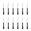 PINTINOX Set mit 12 Tischmessern Stresa Colour Schwarz, Edelstahl, rutschfester