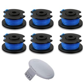 AC14RL3A String Trimmer Replacement Spool Line for Ryobi One+ 18V, 24V, and 40V Cordless Trimmers, 0.065" Autofeed Replacement Spools with 522994001 Cap by TOPEMAI