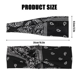 Pack of 3 Women's Wide Elastic Soft Summer Boho Headband Print Hair Accessories Yoga Sports Hair Band Multicoloured Thin Headbands