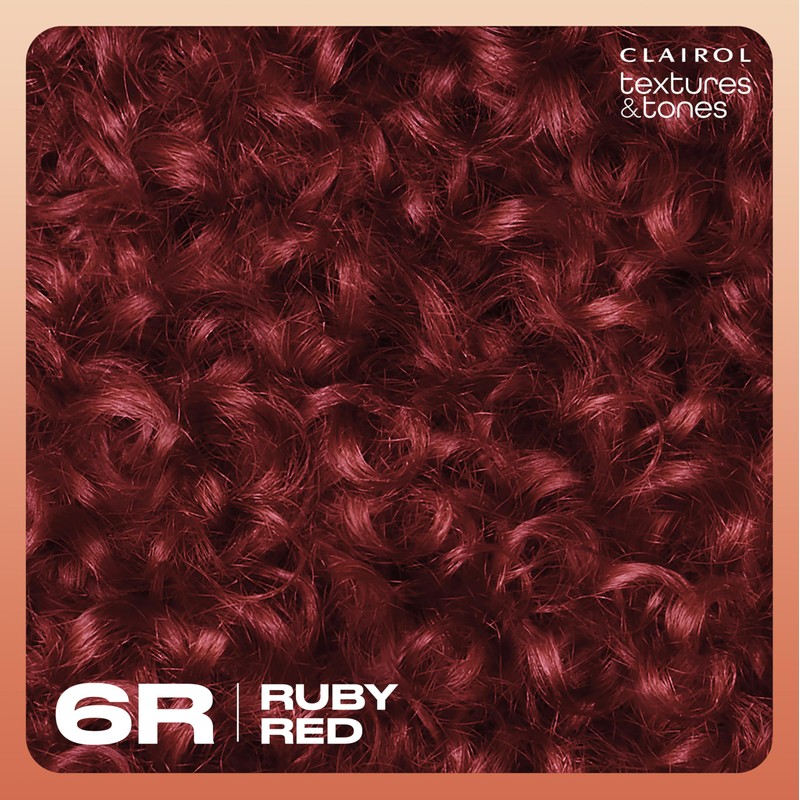 Clairol Textures & Tones Permanent Hair Dye, 6R Ruby Red