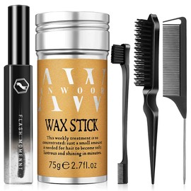 Hair Wax Stick, Slick Back Hair Brush, Fly Away Stick for Hair Set- Hair Bun Accessories - Smoothing Flyaways Ponytail for Teen Girls, Kids and Women