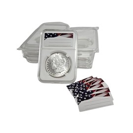 10-Pack Coin Slab Snap Display Holder Storage 38mm for Morgan,Peace,IKE Silver Dollar Clear Acrylic Cases