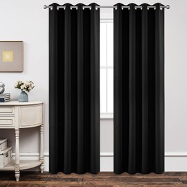 Joydeco Blackout Curtains 84 Inch Length 2 Panels Set, Thermal Insulated Long Drapes 2 Burg, Room Darkening Grommet Curtains for Living Room Bedroom Window