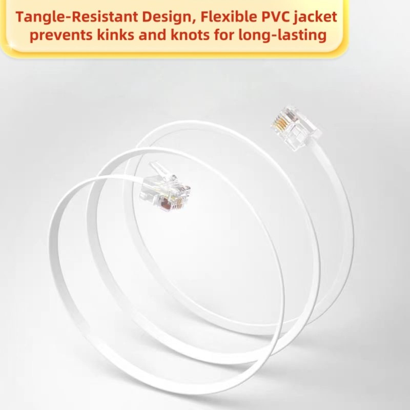 EZYUMM 15ft Telephone Extension Cord, Standard RJ11 Phone Cable for