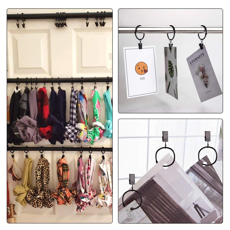 KaiYi Curtain Ring Clips, Curtain Clip Hooks Opening Design, 39mm