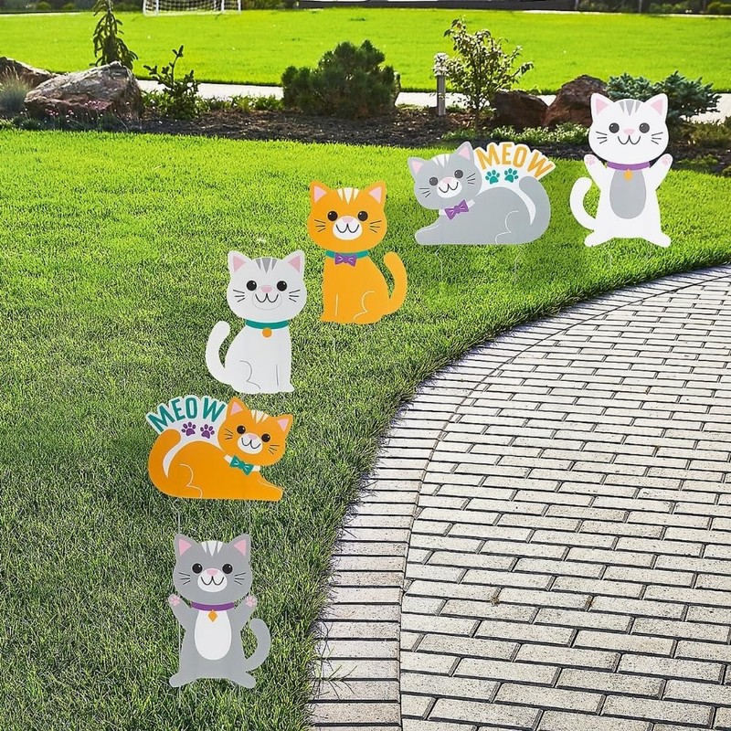 Cat Party Yard Sign Set