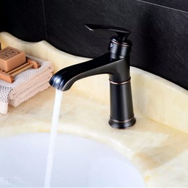 Vintage Bathroom Faucet Black, Single Handle Bathroom Sink Faucet, Cold Hot Mixer Vintage Vanity Tap, Bathroom Faucet Antique Brass, Short (Size : Short)