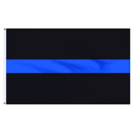 RFCO Thin Blue Line 3' x 5' Police Flag - Honor & Support! 100D