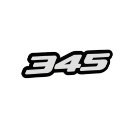 usa Standard 345 Car Emblems White - Black 345 Side Car Fender 3D Badges (Set of 2) Racing