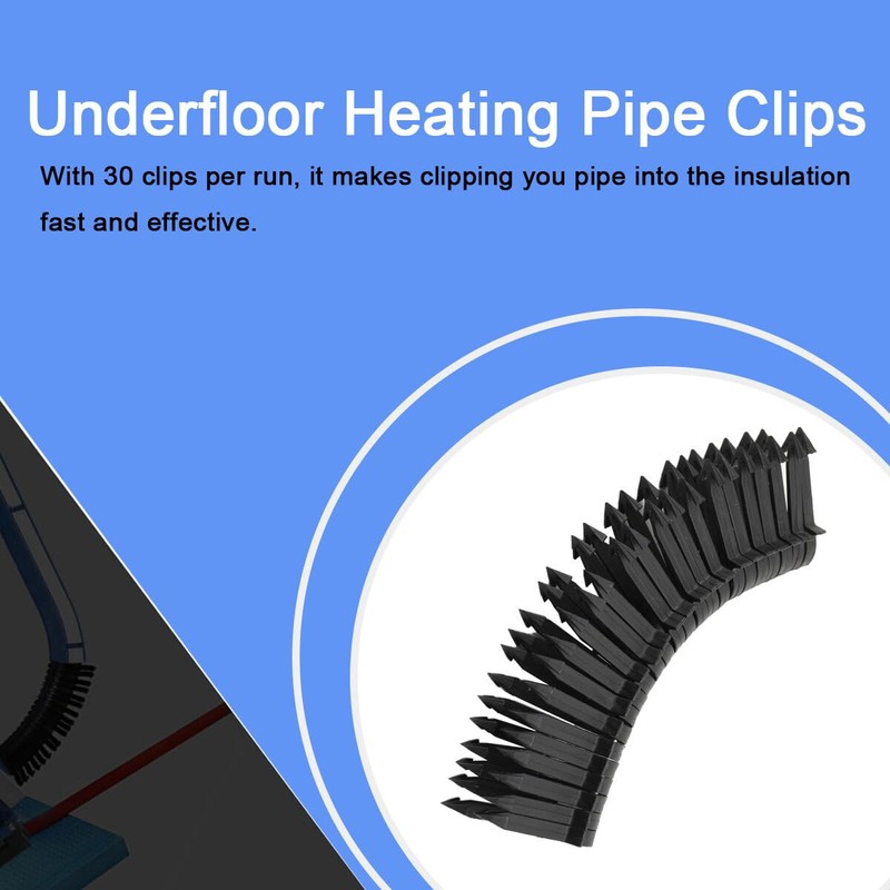 ECUTEE Underfloor Heating Pipe Clips 300 Clips 60mm Barbed Hook