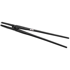 Picard Blacksmith Tongs, Round Nosed, 16" Long - C35 Steel, 750g, For Round Material Up to 12 mm, Blacksmith Forge, Blacksmith Tools